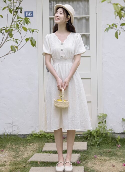V-Neck Gentle Waisted Dress