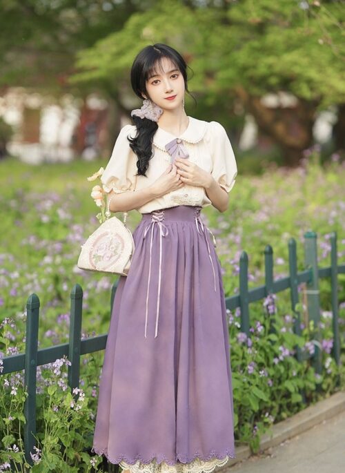 Purple Vintage Doll Collared Dress