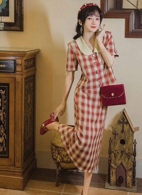 Red Plaid Shirt And Skirt