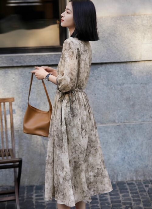 Floral Long Sleeves Dress