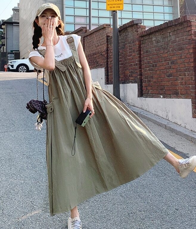Green One-Piece Overall Skirt