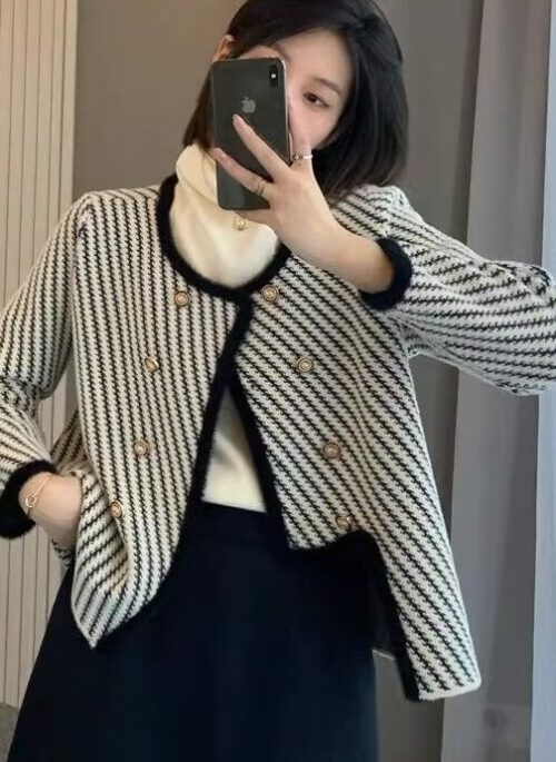 Knitted Jacket With Asymmetrical Design