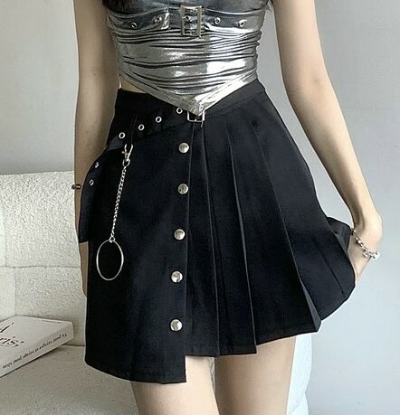 Black Skirt With Metal Accents