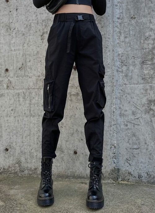 Black Cargo Casual Pants