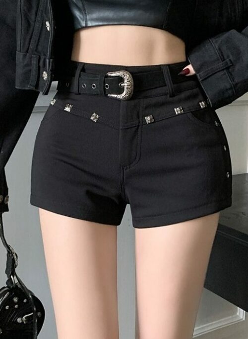 Black Rivet Shorts