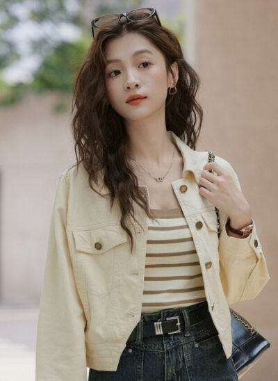 Apricot Casual Short Jacket