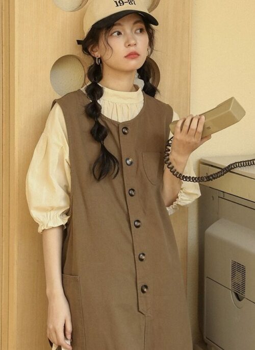 Brown Loose Straight Overall